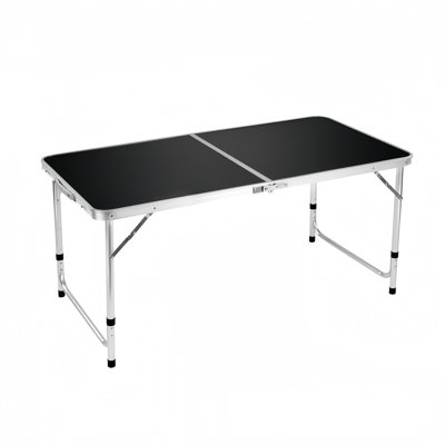 Table de camping pliante en aluminium réglable en hauteur, bureau léger avec poignée portative, table roulante résistante aux intempéries et à la rouille pour la cour de pique-nique extérieure