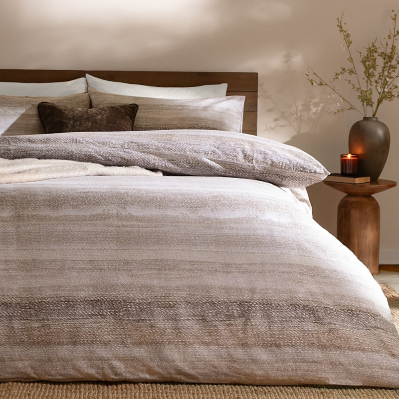 Swift Cotton No Pattern Duvet Cover Set with Pillowcases Included, Beige, Double Duvet Cover Set + 2 Standard Pillowcases