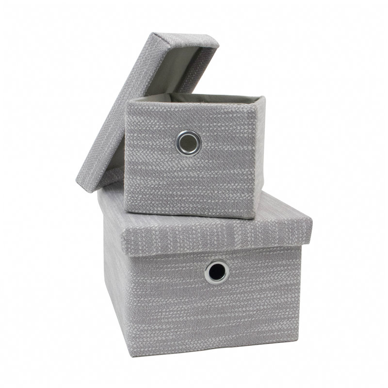17 Stories Fabric Decorative Basket, Light Grey, 9.2 Litres, Yes