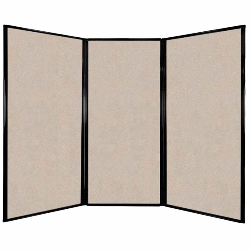 Séparateur de pièce 3 panneaux, Beige, H 70 po x l 90 po x P 2 po
