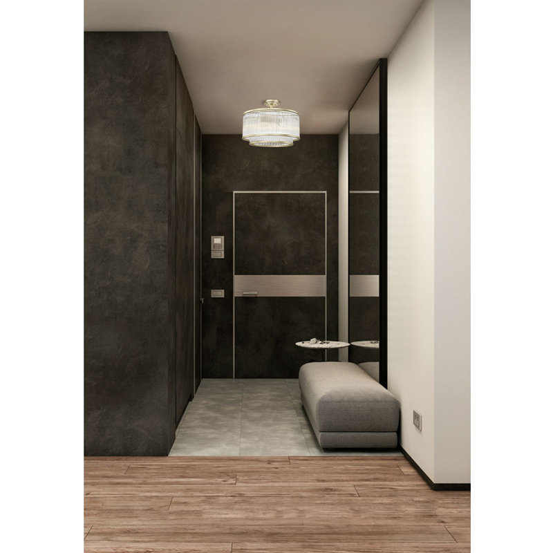 Indelicato Semi Flush Mount, Matt Gold