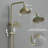 3-Spray Wall Bar Shower Kit Round Rain Shower Head With Tub Spout Hand Shower Brass Pipe 2 Cross Knobs