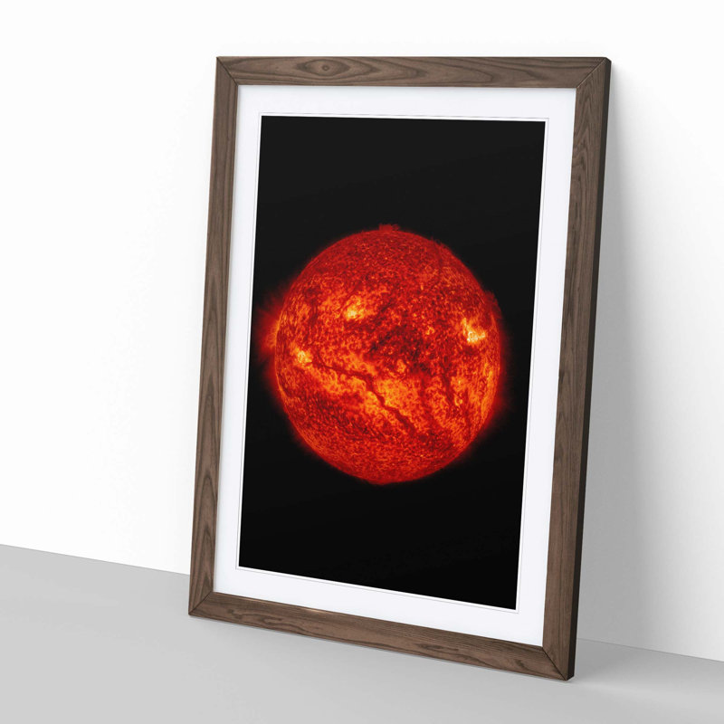 Giant Filament on the Sun - Picture Frame Graphic Art Print, 48cm H x 36cm W x 2cm D, Walnut Framed