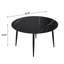 6 Black Round Dining Table With Impermeable Sintered Stone Top Surface For 6