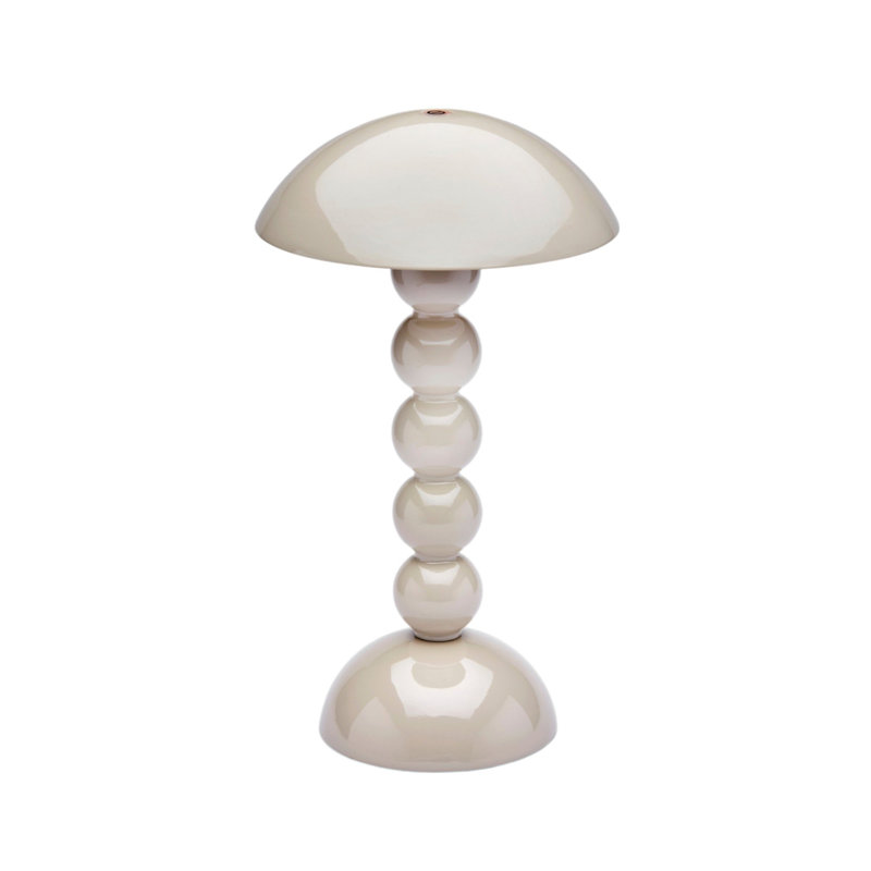 Lampe de fantaisie en bois laqué avec bobine, Cappuccino