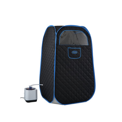 Sauna à vapeur portatif pliant pleine grandeur avec générateur de vapeur de 1000 W et 2,2 L. Tente de sauna personnelle pour la détente et le spa à la maison. Chauffage rapide. Jante en acier pliable, facile à installer, avec certification FCC.