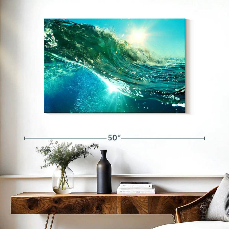 Gillard Sunlit Ocean Wave, H 26 po x l 39 po