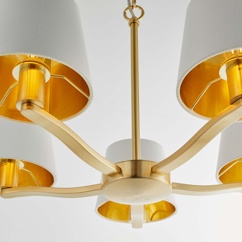 Hope 5 - Light Shaded Chandelier, Brushed Gold