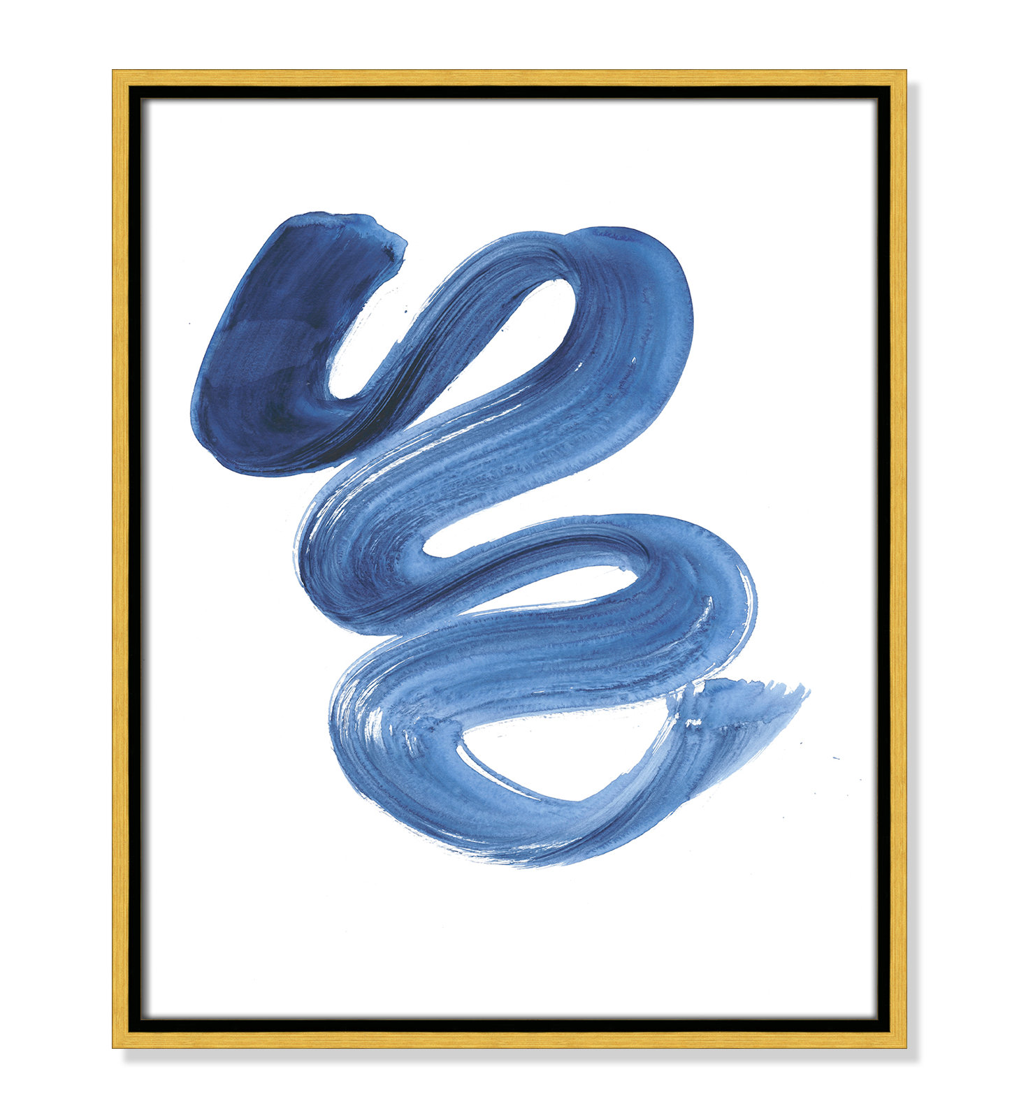 Coppola "Slinky Indigo II" Print by Filippo Ioco, 21.5" H x 17.5" W x 2" D, Gold Framed Canvas