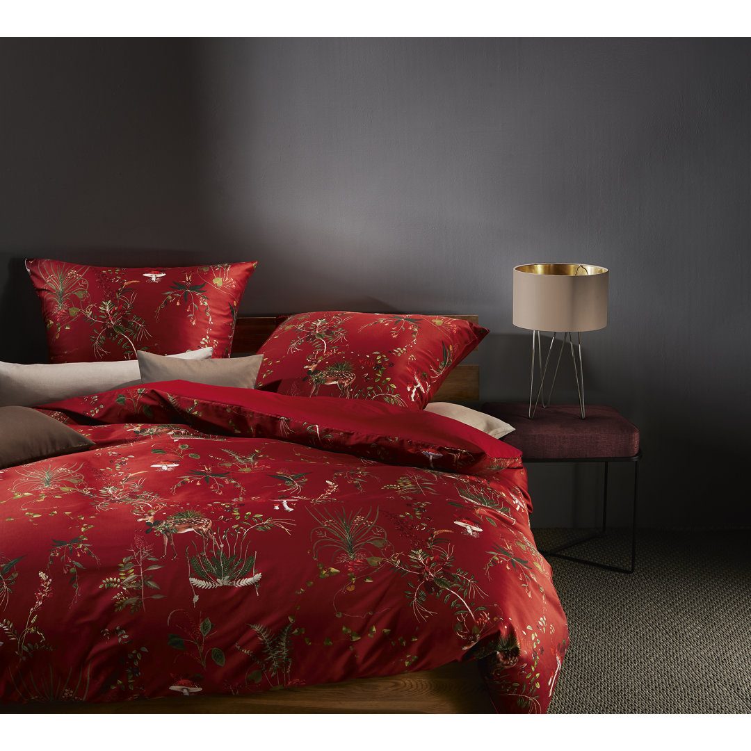 Red 100% Cotton Reversible 2 Piece Duvet Cover Set