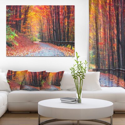 Lark Manor Road In Beautiful Autumn Forest On Canvas Print & Reviews ...