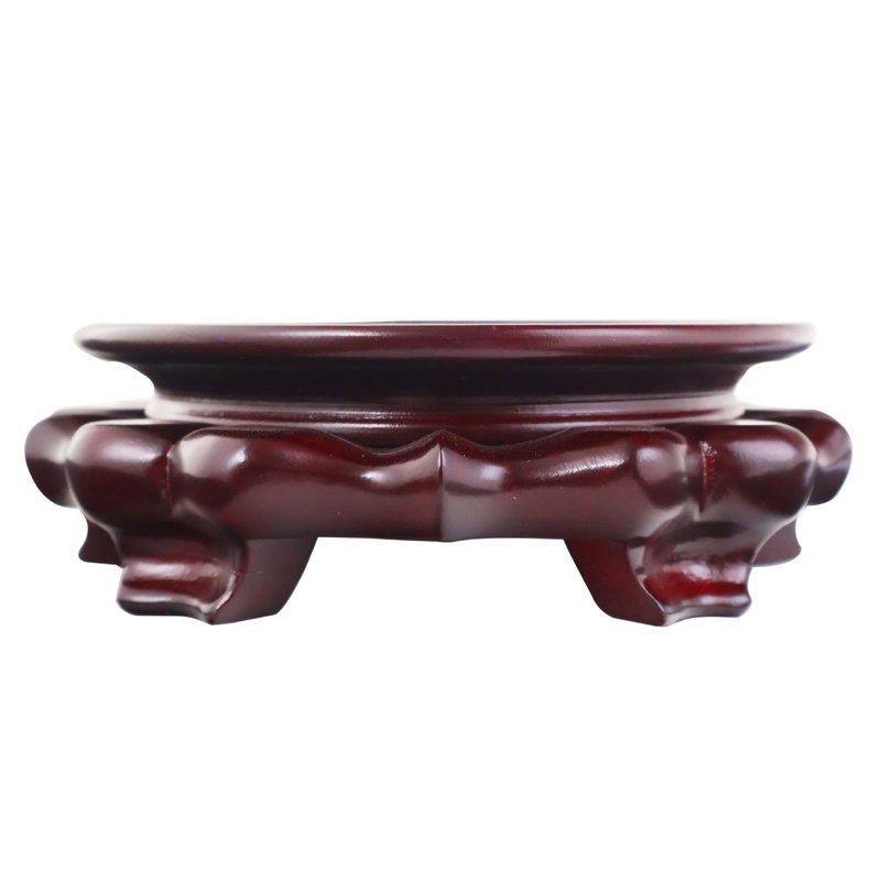 Oriental Onion Shaped Vase Stand, 7.5" H x 7.5" W x 2" D