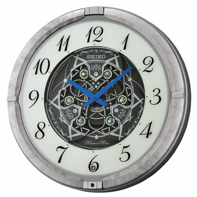 QXM397SRH Melodies In Motion Clock, Silver-Tone