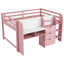 Lit double mezzanine double avec bureau intégré et rangement-114193999