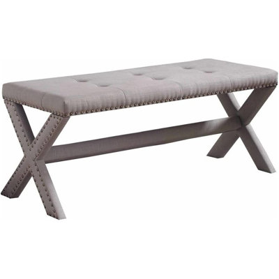 Glam Accent Bench With Nailhead Trim