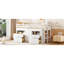 4 lit mezzanine simple blanc avec armoire et tablettes