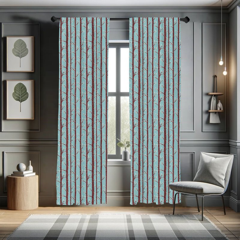 Forest Semi-Sheer Rod Pocket Curtain Panels, 28" x 84"