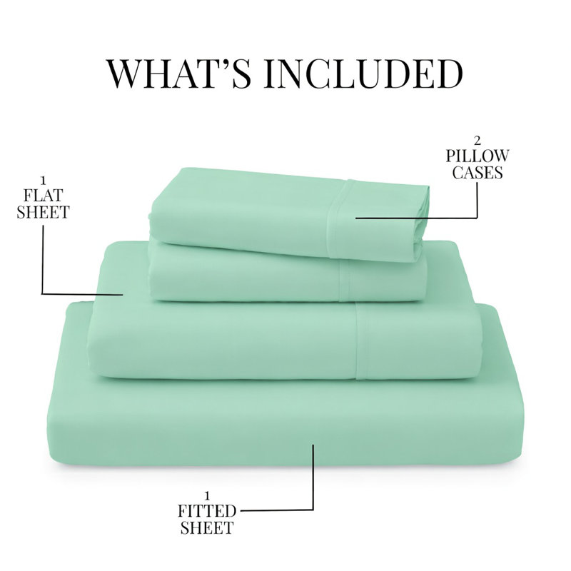 Ultra Soft Bamboo Sheet Set - 4 Pc Set - Wrinkle Resistant - Cooling Sheets with Deep Pockets, Mint