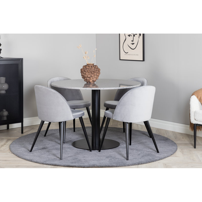 Withernsea 4 - Person Dining Set, White, Grey