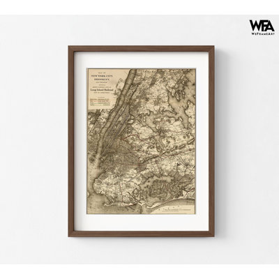 New York City Brooklyn And Vicinity Showing Surface And Elevated Railroads 1885, Brooklyn Flat Decor, New York House Wall Art, Library Print