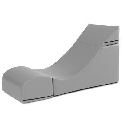 Jaxx Flexx Convertible 2-In-1 Chair & Table - Soft Seating For Libraries, Student Lounge And Collaborative Learning Environments - Premium Wipe Clean Vinyl, Submarine Grey