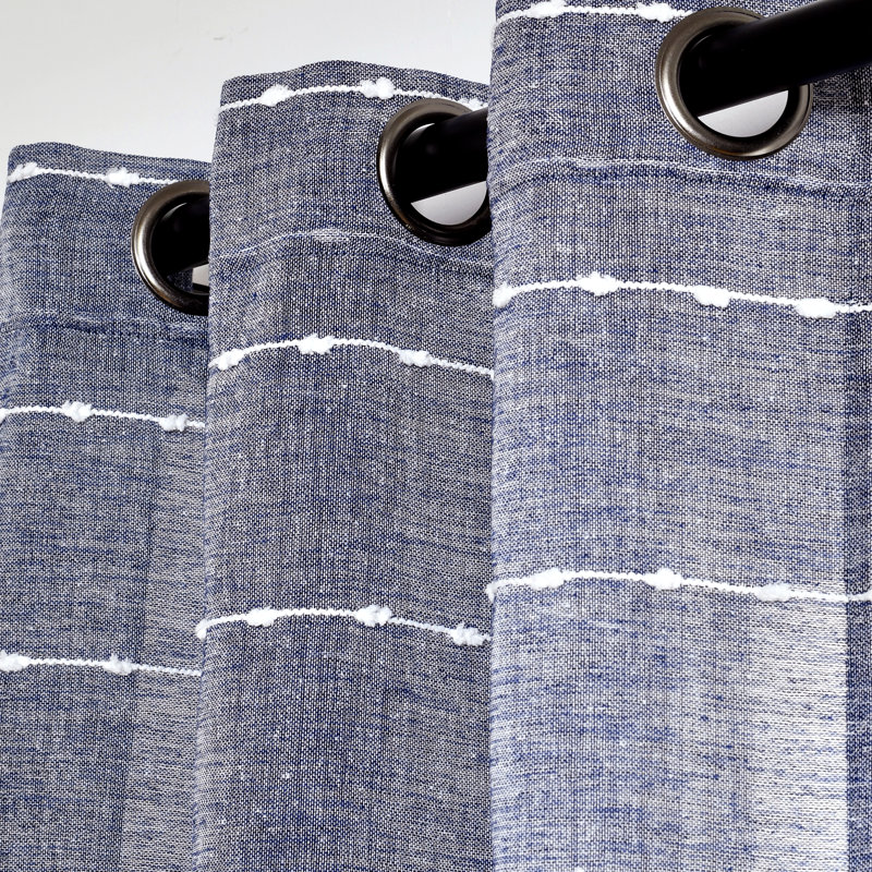 Paire de rideaux transparents Farmhouse, Navy, 38" W x 84" L