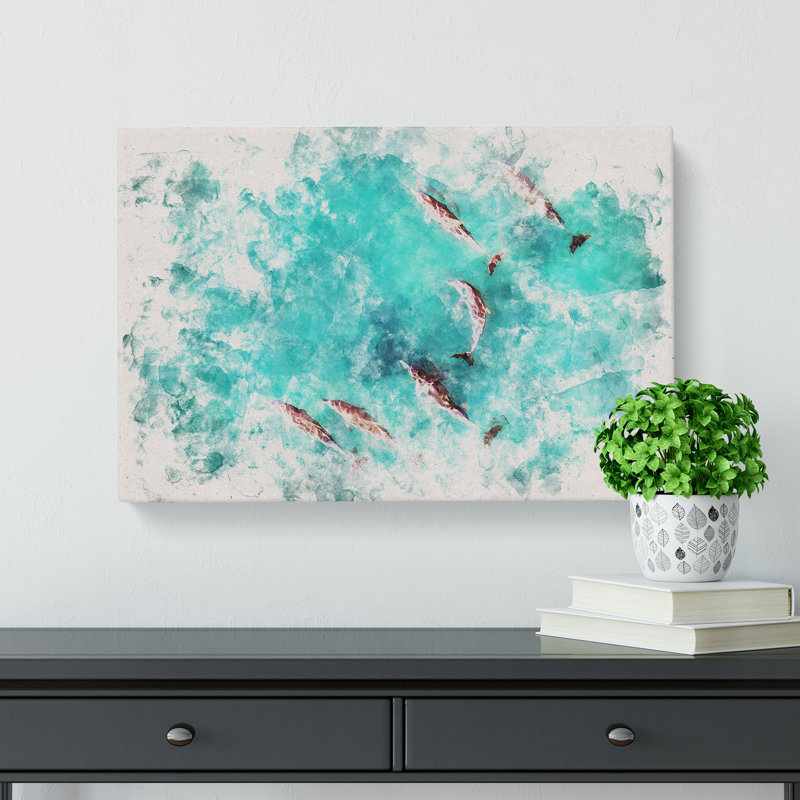 Sunlight upon the Dolphins - Wrapped Canvas, 40cm H x 60cm W x 4cm D