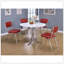 Ensemble de 2 chaises d'appoint rembourrées rétro rouge et chrome avec sièges rembourrés et pieds élégants incurvés pour plus de confort et de style-1562313467