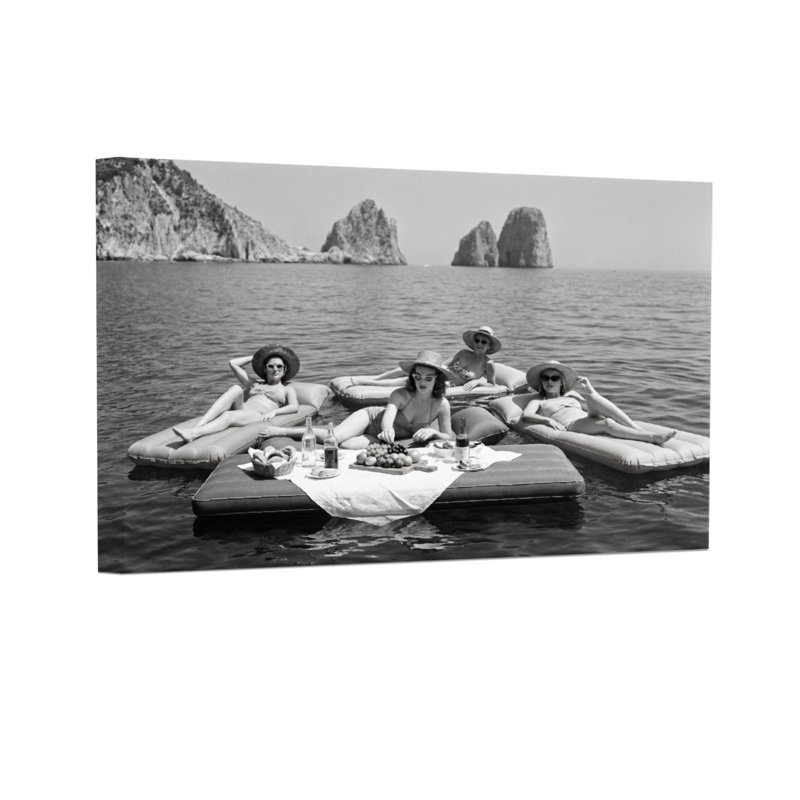 Fashion Party flottant rétro en noir et blanc, H 16 po x l 24 po