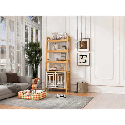 Meuble pour chien avec échelle pour cage