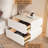 19.68-inch Modern Off-White Luxury Nightstand With 2 Drawers - Solid Wood Microfiber Leather Bedside Table For Bedroom And Living Room
