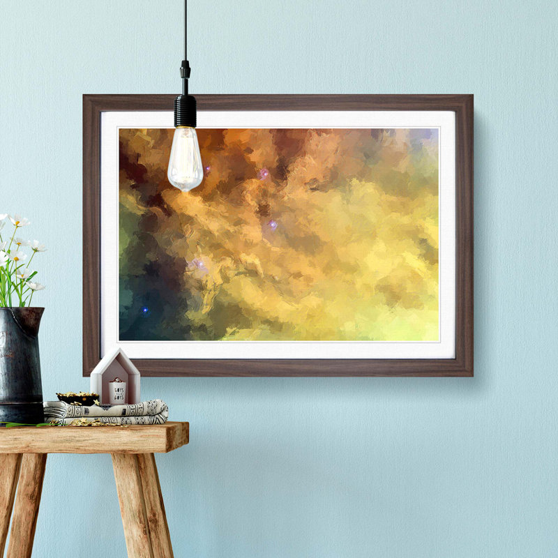 Out of Space Vol.23 in Abstract - Picture Frame Graphic Art Print, 36cm H x 48cm W x 2cm D, Walnut Framed
