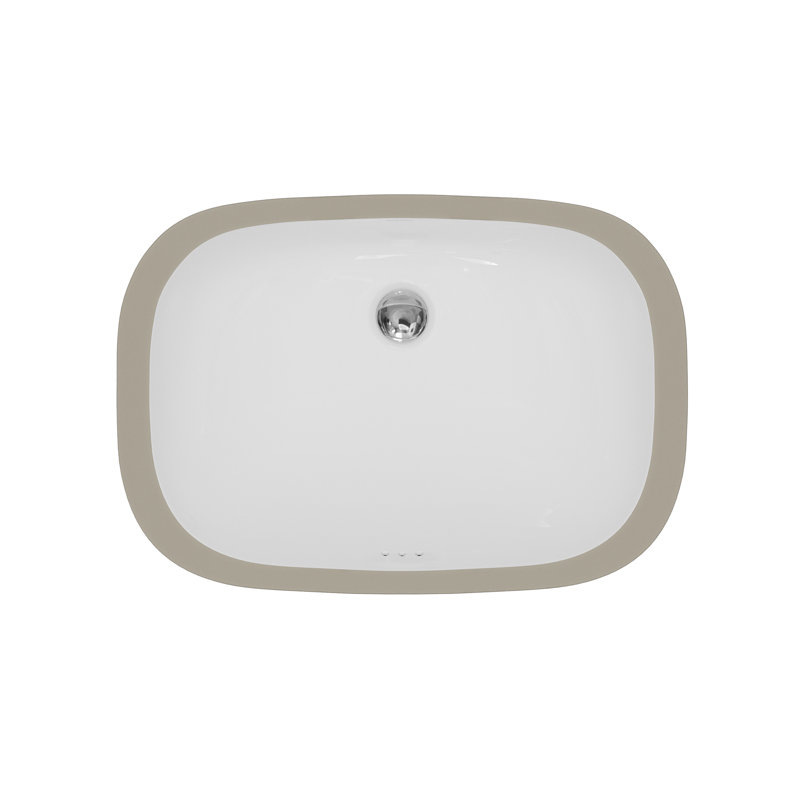 Lavabo de salle de bain ovale encastré en porcelaine vitrifiée blanc Karran Valera
