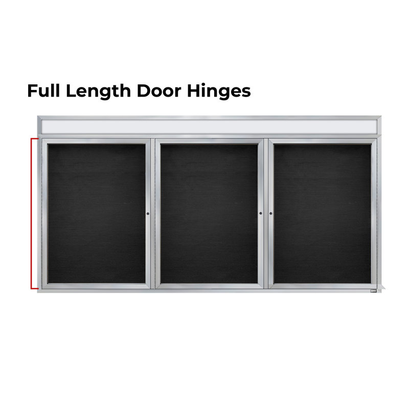 Carte à fixation murale délimitée directory cabinet, Clair satiné anodisé, Trois, H 48 po x l 96 po