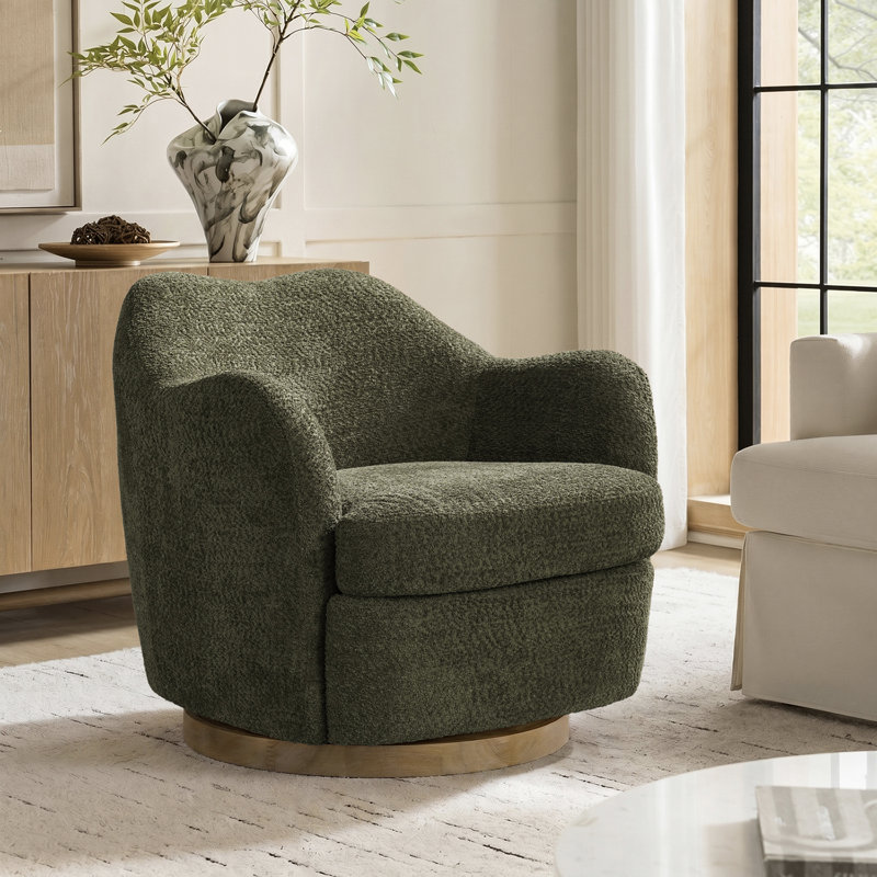 Fauteuil d'appoint pivotant moderne Boucle de 31 po Volk Resolve, Green