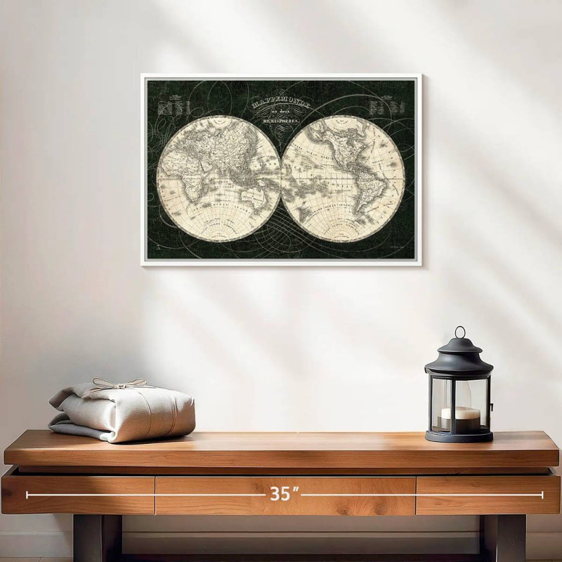 Monde français Licata noir et blanc, Cadre flottant blanc, 19 po x 13 po