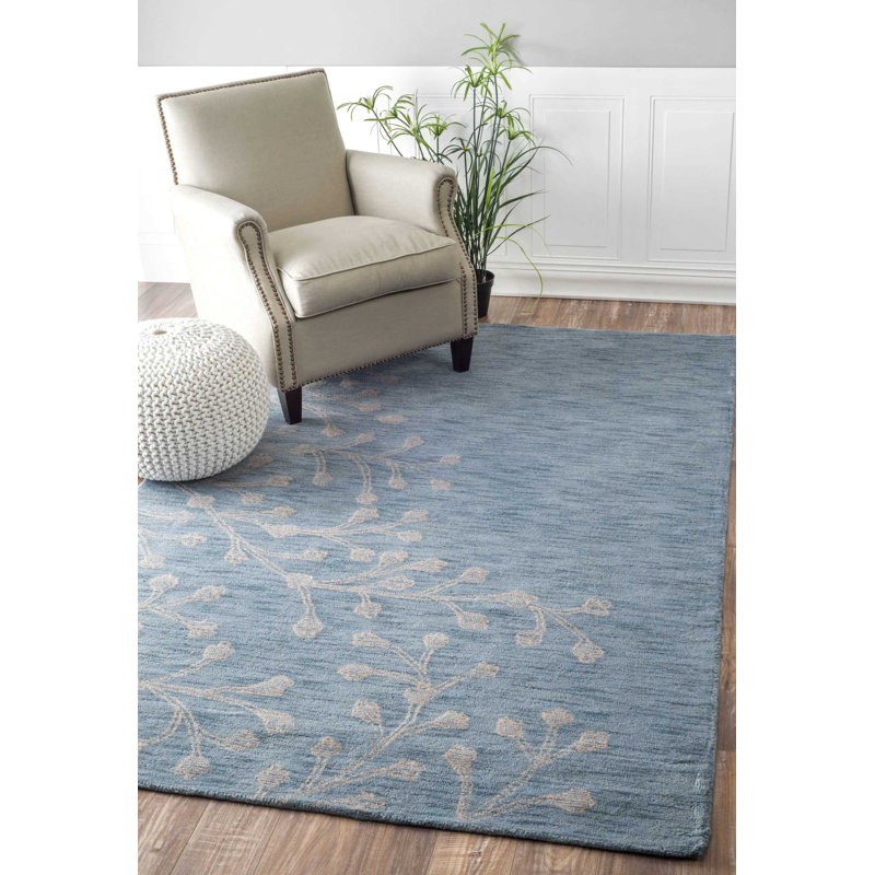 Jacieon Wool Floral Indoor Rug, Rectangle 5' x 8'