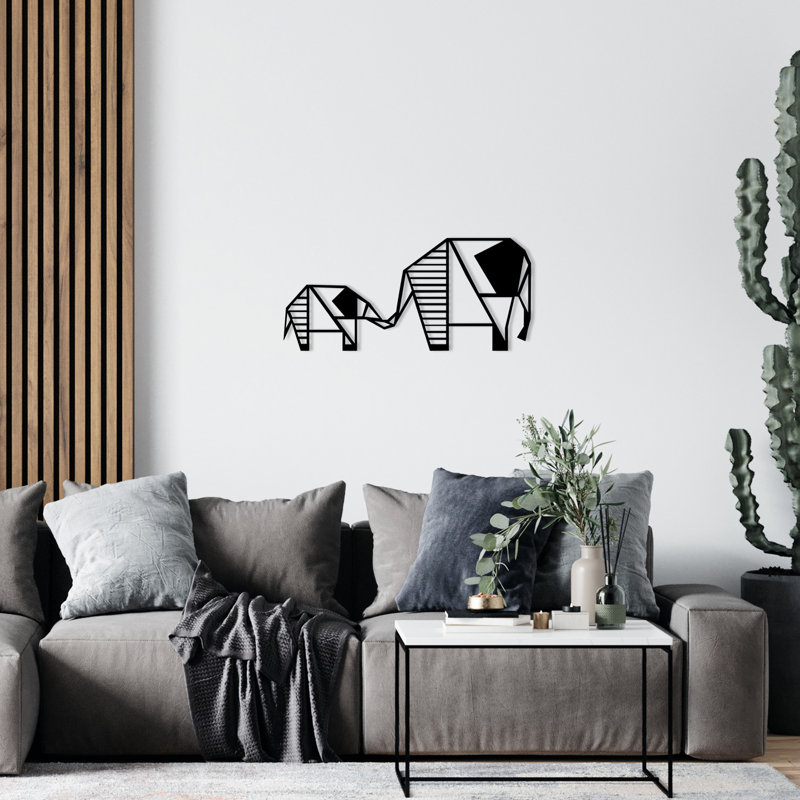 Élégant accessoire mural décoratif en métal, noir, 21,7 po x 9,8 po | Fabrication 100% métal, épaisseur: 0,05 pouce | Parfait pour la décoration intérieure, le design moderne et l'art mural unique