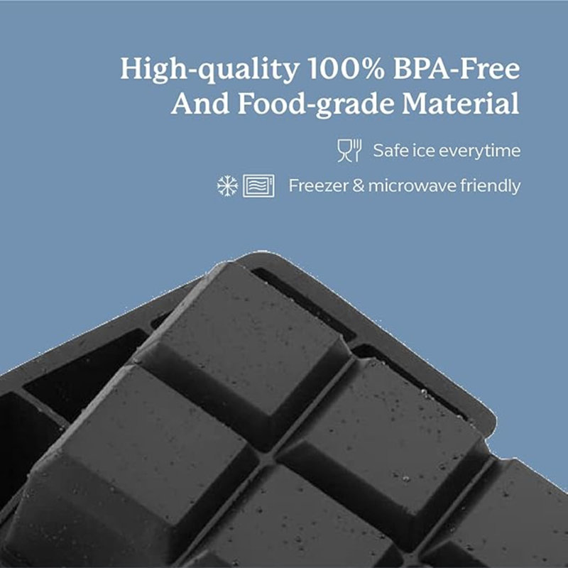 Grands plateaux à glace en silicone de qualité supérieure, ensemble de 2, grands cubes de 2 pouces et moules à glace sphériques de 2,5 pouces - sans BPA, machine à glaçons artisanale pour les cadeaux, whisky, cocktails, dégagement facile