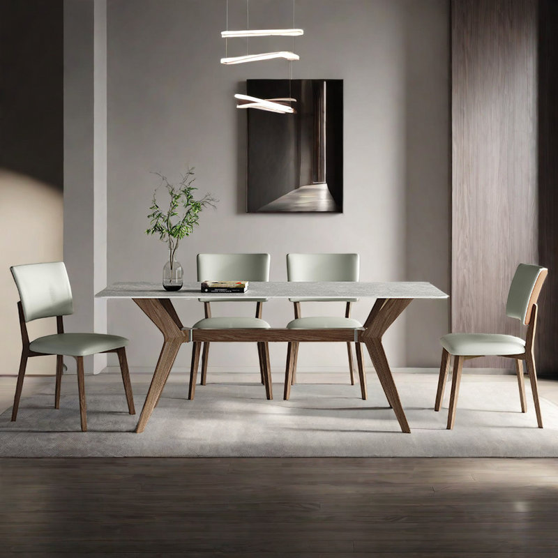 Ensemble de salle à manger rectangulaire et chaises Minimal Light Luxury, H 29,5 po x L 59 po x l 31,4 po