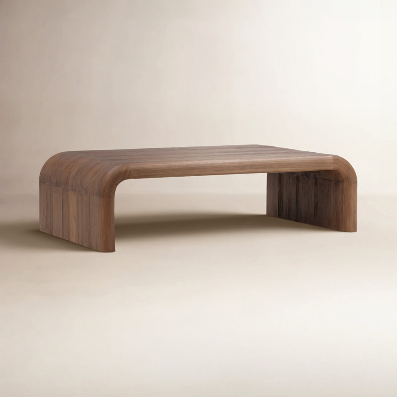 Wynne 55" Wide Mindi Wood Coffee Table, Medium Brown