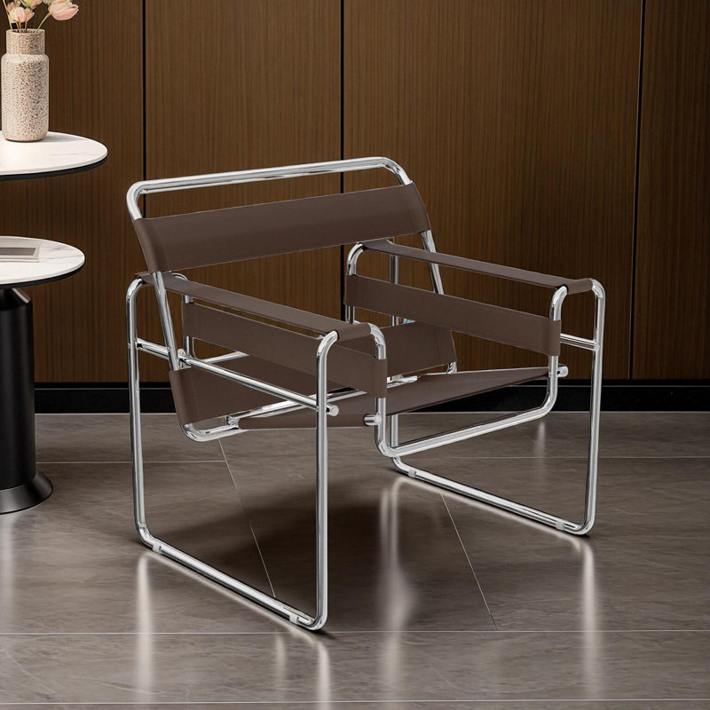 Fauteuil d'appoint Danta, Cuir brun brun