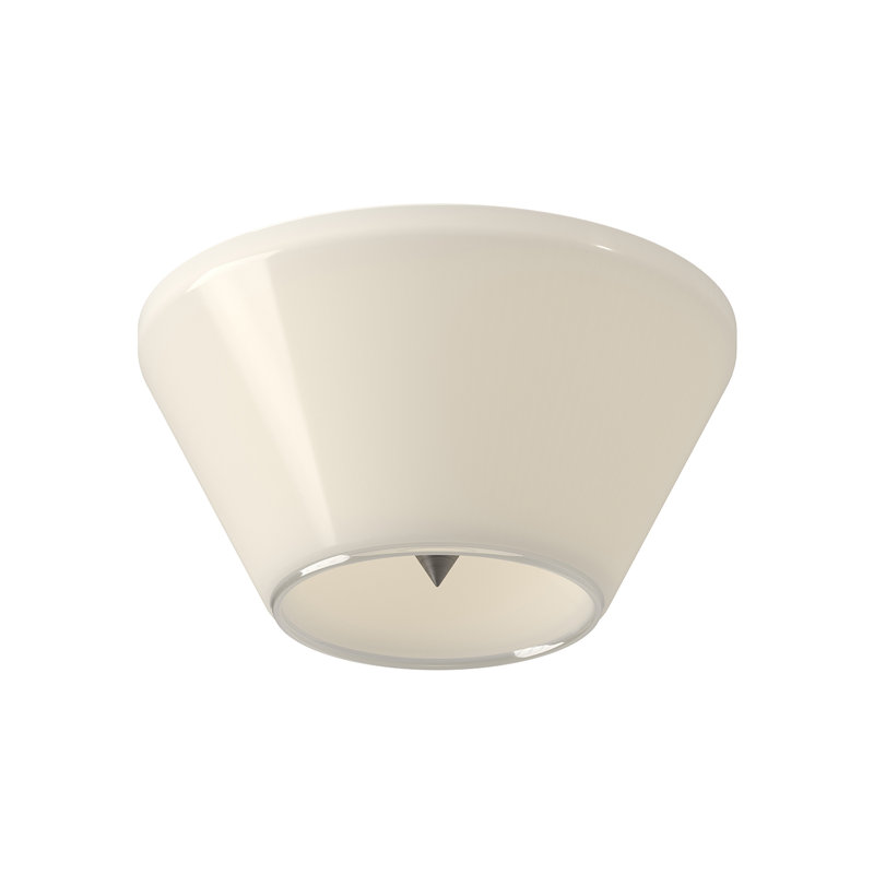 Holt Glass LED Flush Mount, 3.25" H x 7.25" W x 7.25" D, Brushed Nickel/Glossy Opal