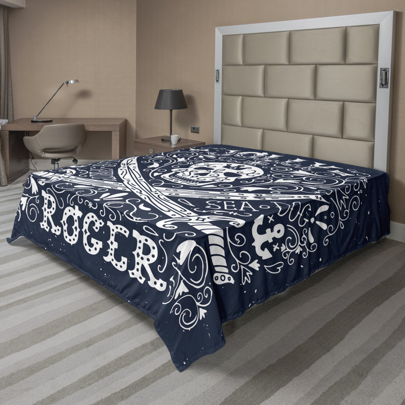 Microfiber No Pattern And Not Solid Color Flat Sheet, Queen Flat Sheet