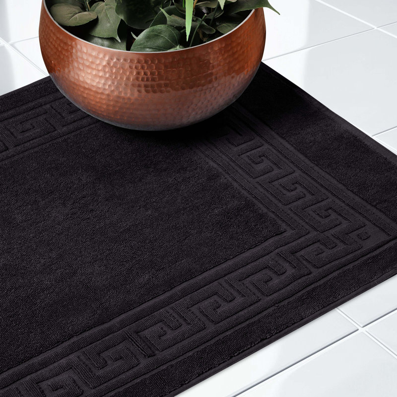 Ensemble de tapis de bain 2 pièces Subra Rectangle 100% coton réversible 900GSM, Noir