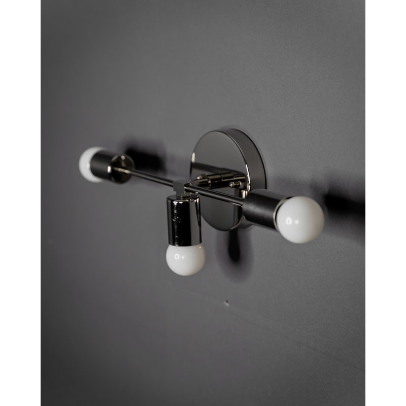 Armed Sconce, Polished Nickel, 5.75" H x 16.25" W x 5.25" D