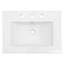 Plateau de meuble-lavabo en céramique blanc 24 po x 18 po - Teinture, trop-plein, 3 trous de robinet, espace généreux-1732479896