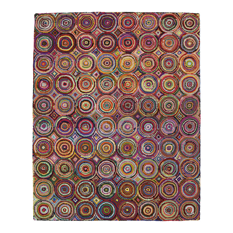 Gracie Geometric Cotton Hand Woven Area Rug, Rectangle 152 x 244cm