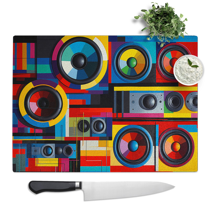 Speakers Constructivism Art  Glass Chopping Board