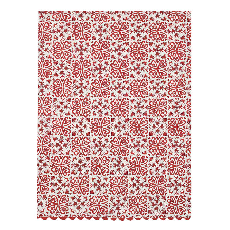 Torchon de cuisine festonné 100% coton Holiday Hearts
